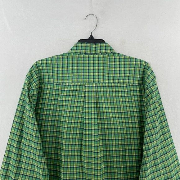 Jos. A. Bank Button-Down Shirt Men's Sz L Green Tailored Fit Plaid Collared - Picture 8 of 11